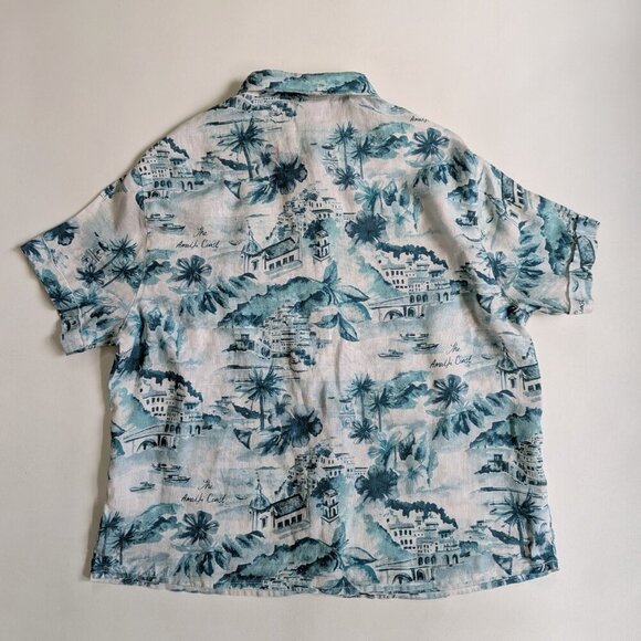 Cynthia Rowley Amalfi Coast Linen Women's Shirt Short Sleeve Sz Small Turquoise - Picture 10 of 11